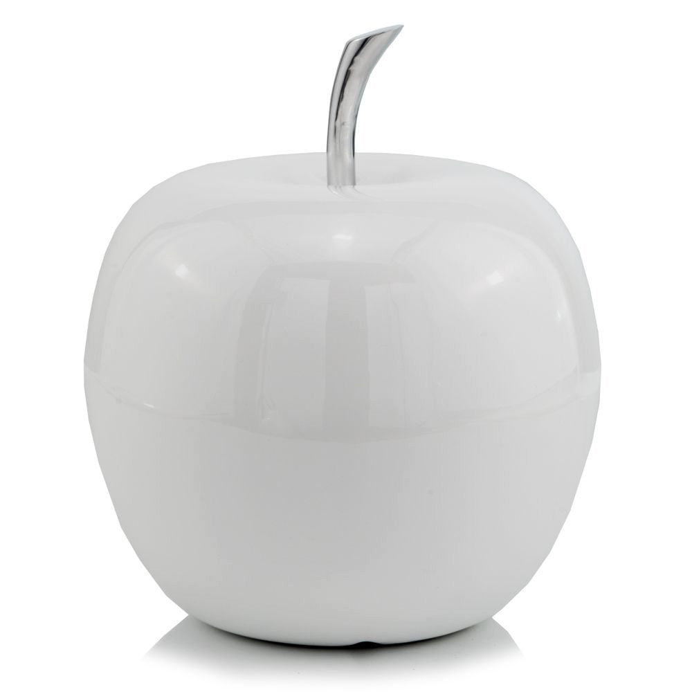 11" Red and Silver Aluminum Decorative Apple