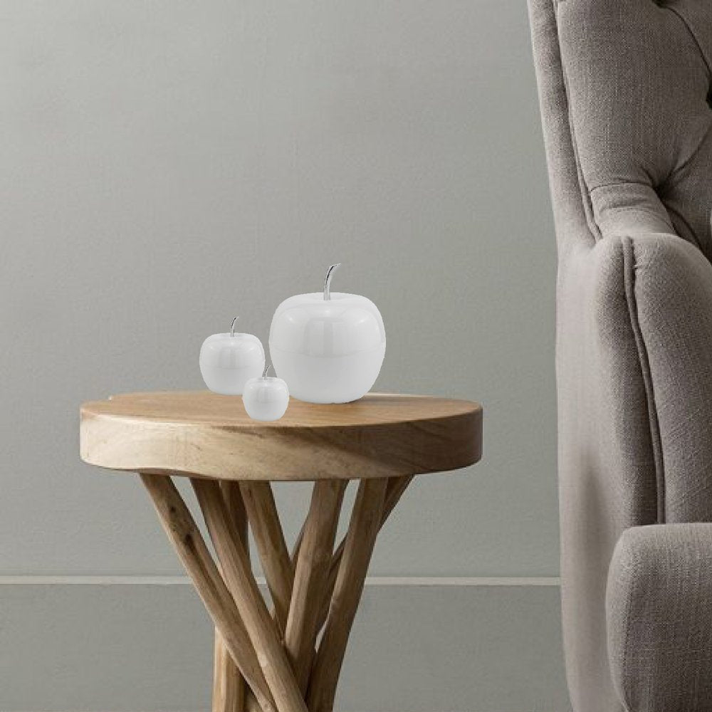 11" Red and Silver Aluminum Decorative Apple