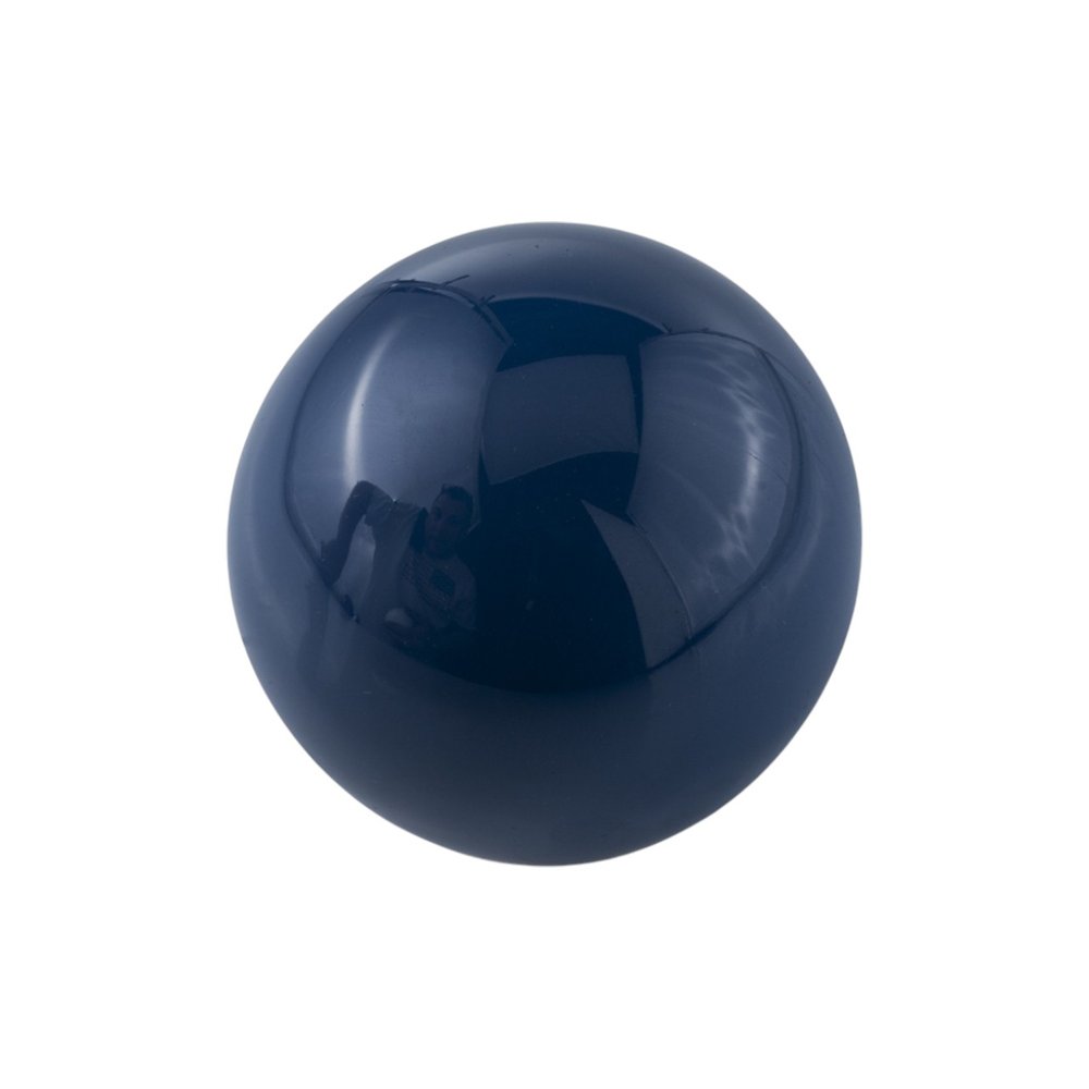 Set of Two Silver Buffed Aluminum Decorative Orb Tabletop Sculpture