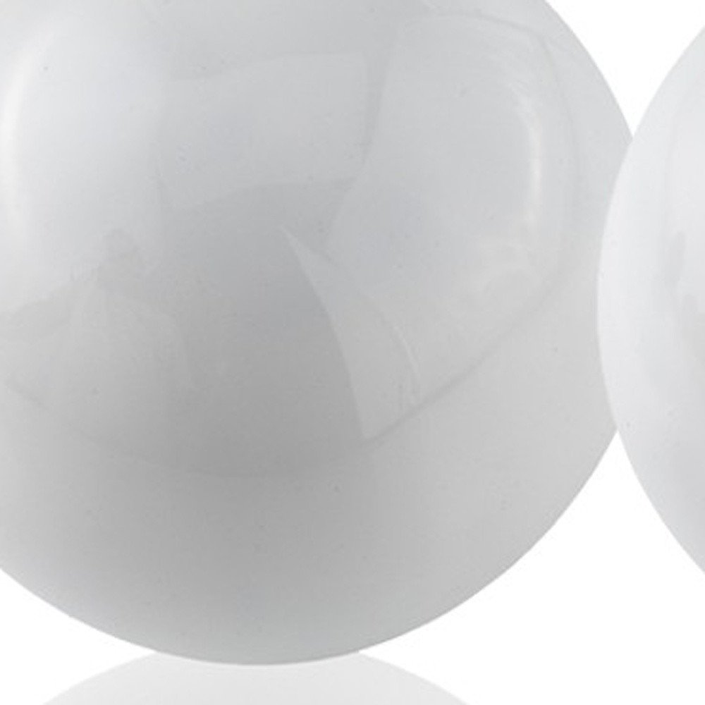 Set of Two Silver Buffed Aluminum Decorative Orb Tabletop Sculpture