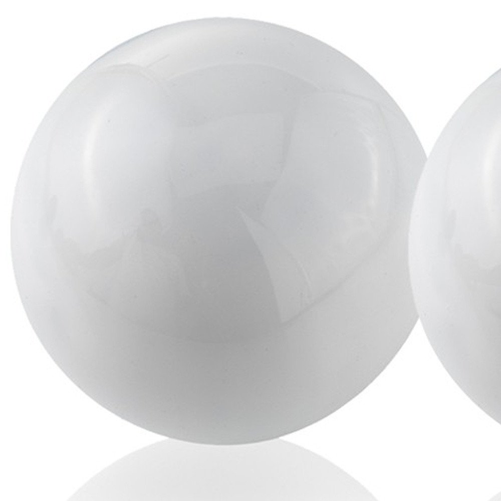 Set of Two Silver Buffed Aluminum Decorative Orb Tabletop Sculpture