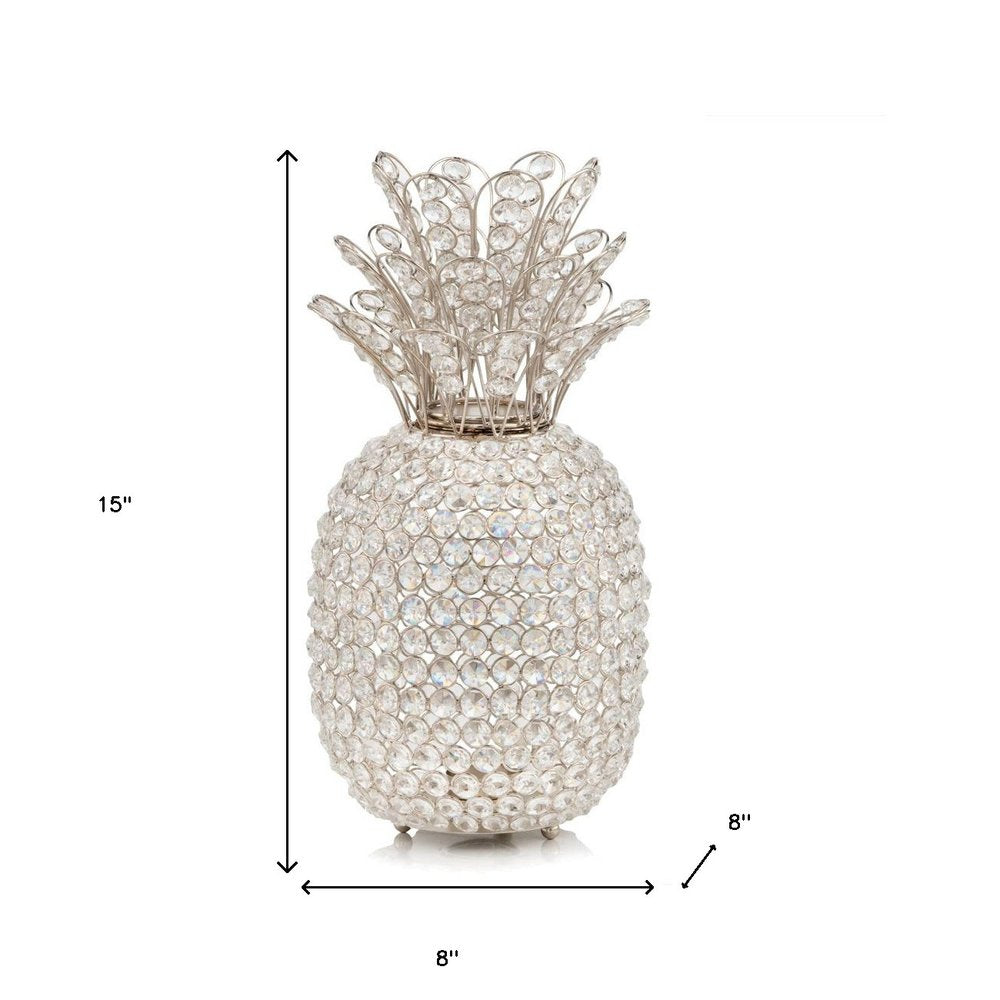 13" Gold and Faux Crystal Pineapple Tabletop Sculpture