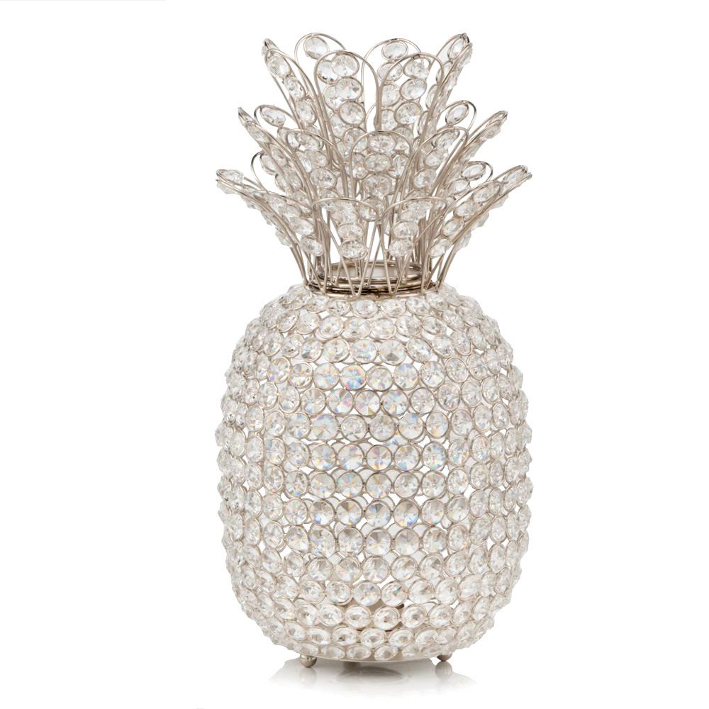 13" Gold and Faux Crystal Pineapple Tabletop Sculpture