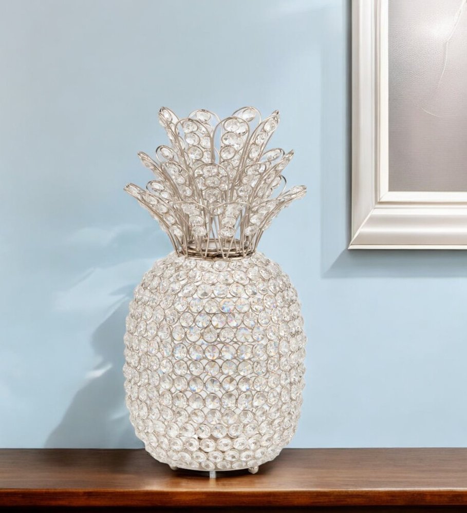 13" Gold and Faux Crystal Pineapple Tabletop Sculpture