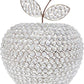 14" Silver Faux Crystal Apple Sculpture