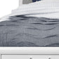 White Solid Wood Lighted King Bed Frame With Drawers