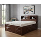 Solid Wood Full Espresso Eight Drawers Bed