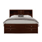 Merlot Solid Wood Queen Bed Frame With Eight Drawers