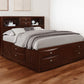 Merlot Solid Wood King Bed Frame With Eight Drawers