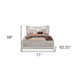 Champagne Tone Queen Bed With Padded Headboard  Led Lightning  2 Drawer