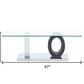 47" Clear And White and Gray Glass Coffee Table