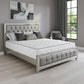 Silver Champagne Tone King Bed  Padded Headboard  Padded Footboard  Mirror Trim Accents