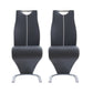 Set of Two Gray White and Silver Upholstered Dining Side Chairs