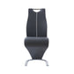 Set of Two Gray White and Silver Upholstered Dining Side Chairs