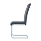 Set of Four Gray and Silver Upholstered Faux Leather Dining Side Chairs