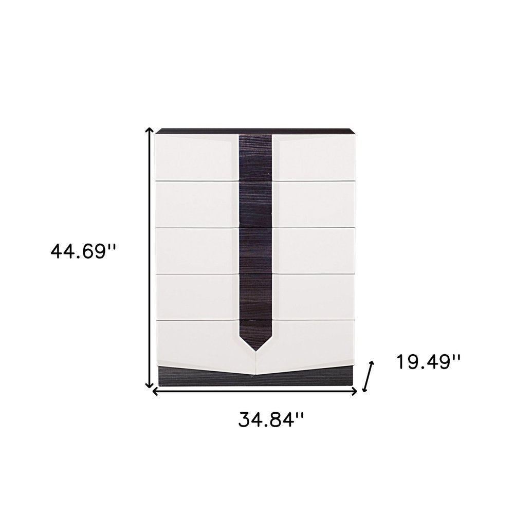 White And Grey Dresser With 6 Drawer