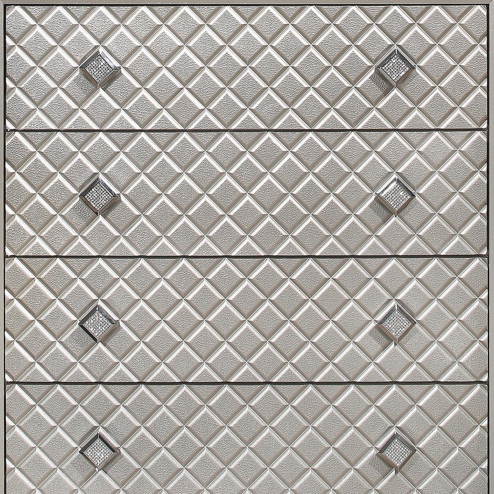 65" Champagne Solid Wood With Bling Six Drawer Double Dresser