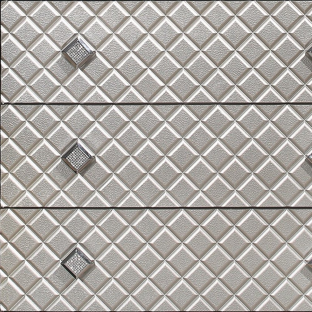 65" Champagne Solid Wood With Bling Six Drawer Double Dresser