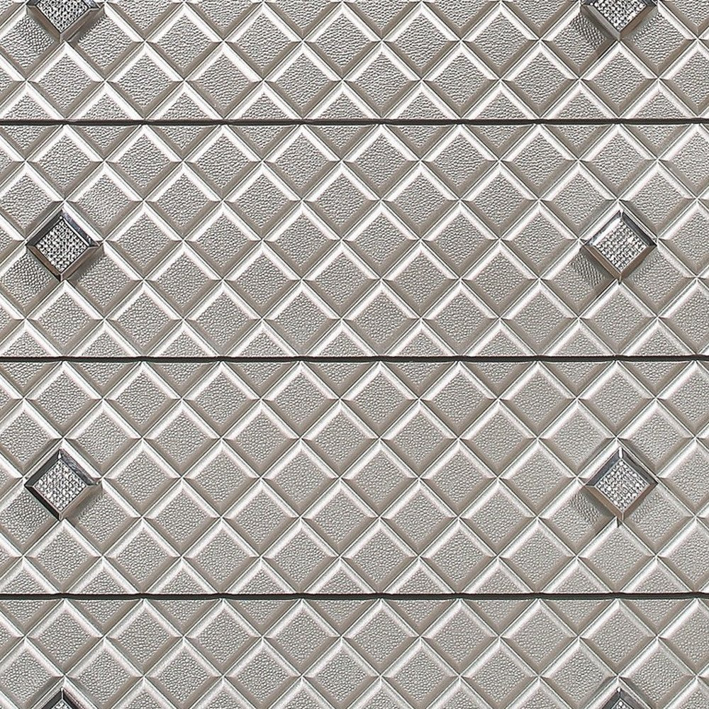 65" Champagne Solid Wood With Bling Six Drawer Double Dresser