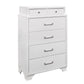 59" White Solid Wood Mirrored Nine Drawer