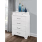 59" White Solid Wood Mirrored Nine Drawer