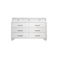 59" White Solid Wood Mirrored Nine Drawer