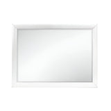 34" White Wood Framed Accent Mirror
