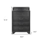 59" Gray Solid Wood Nine Drawer Double Dresser