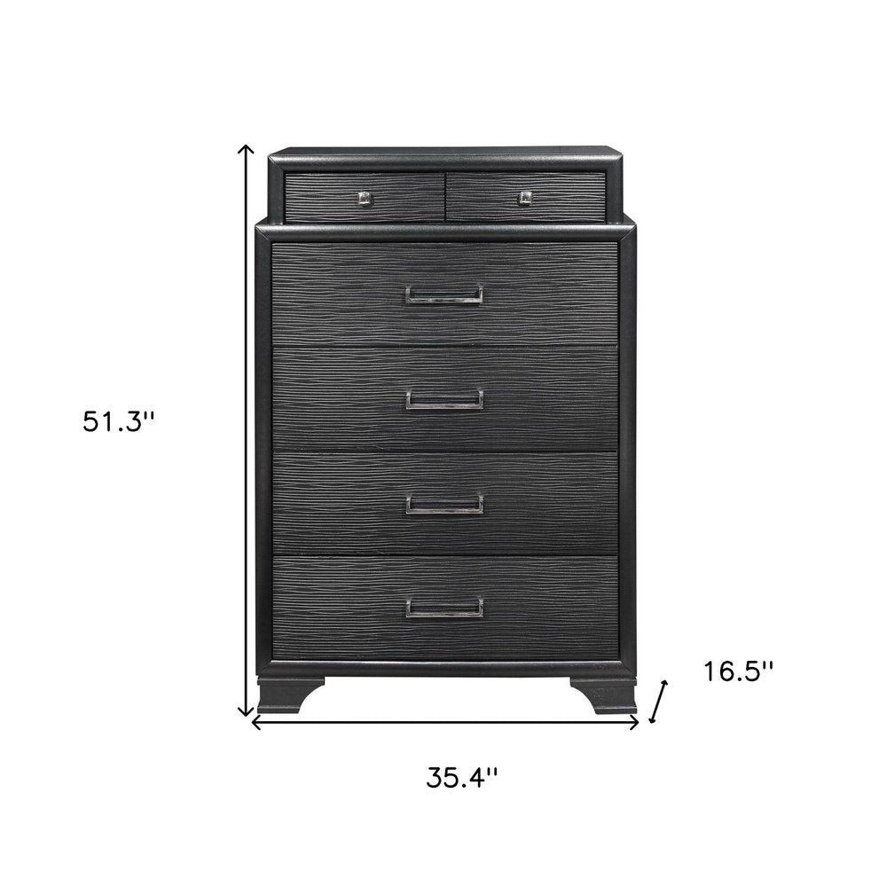 Grey Chest With 6 Drawers