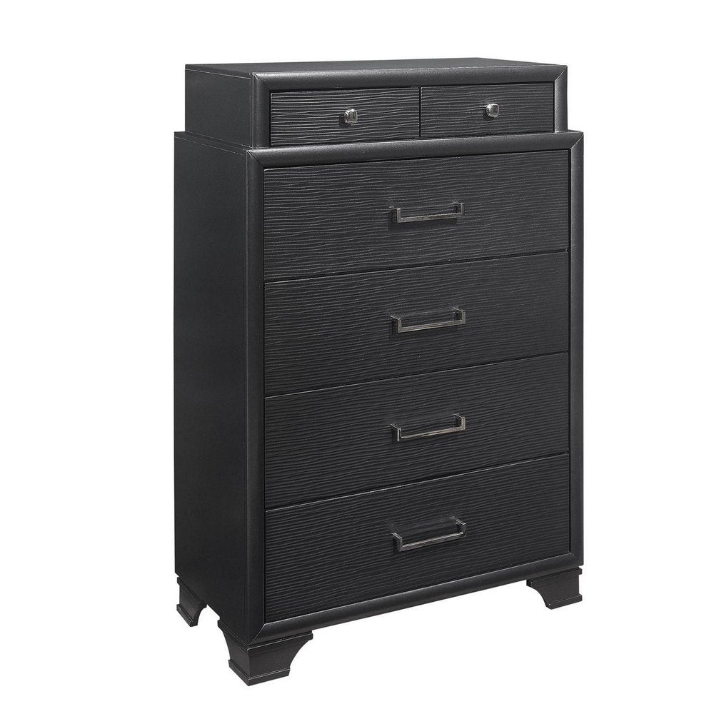 59" Gray Solid Wood Nine Drawer Double Dresser