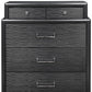 59" Gray Solid Wood Nine Drawer Double Dresser