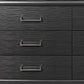 59" Gray Solid Wood Nine Drawer Double Dresser