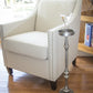 Brushed Silver Finish Drink Size Accent Table