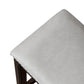26" Gray And Espresso Faux Leather And Solid Wood Backless Counter Height Bar Chair