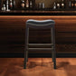 31" Black and Espresso Solid Wood Backless Bar Height Bar Chair