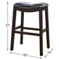 31" Black and Espresso Solid Wood Backless Bar Height Bar Chair