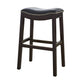 31" Black and Espresso Solid Wood Backless Bar Height Bar Chair