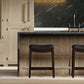26" Black and Espresso Solid Wood Backless Counter Height Bar Chair