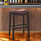 31" Dark Red and Espresso Solid Wood Backless Bar Chair