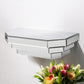 16" Silver Mirrored Glass Hanging Dimensional Floating Shelf