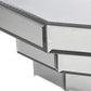 16" Silver Mirrored Glass Hanging Dimensional Floating Shelf