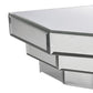 16" Silver Mirrored Glass Hanging Dimensional Floating Shelf