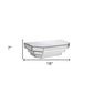 16" Silver Mirrored Glass Hanging Dimensional Floating Shelf
