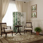 72" Green And White Canvas Folding Three Panel Screen Room Divider