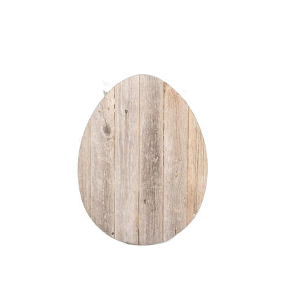 18" Rustic Farmhouse Gray Wooden Large Egg