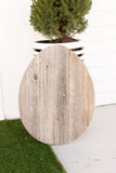 24" X 18" Gray Reclaimed Wood Egg Shaped Wall Decor