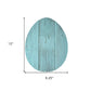 12" X 9" Turquoise Reclaimed Wood Egg Shaped Wall Decor