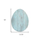 18" X 14" Turquoise Reclaimed Wood Egg Shaped Wall Decor