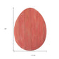24" X 18" Red Reclaimed Wood Egg Shaped Wall Decor