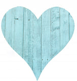 12" Turquoise Reclaimed Wood Heart Wall Decor